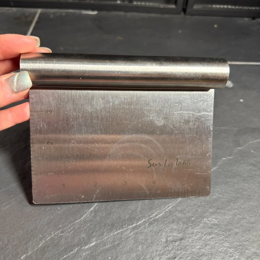 Sur La Table Stainless Steel Bench Scraper Dough Knife with Measurements 6 Inch